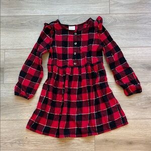 Girls 6x Jumping Beans Red and Black Plaid Dress